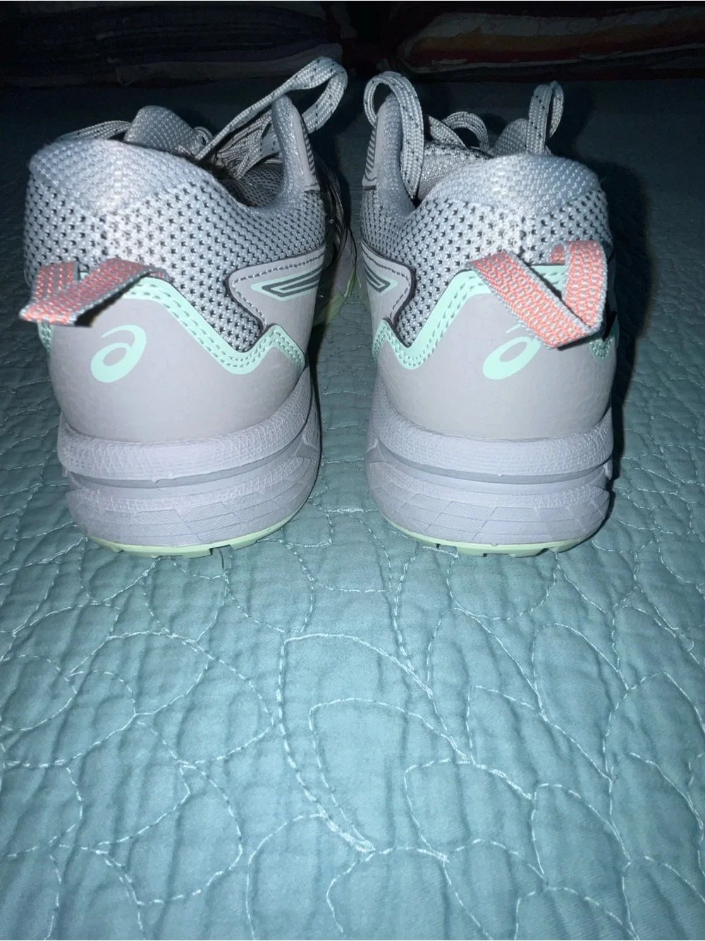 Asics Womens Gel Venture 8 1012B231 Gray/Teal Running Shoes Sneakers Size 9.5 W